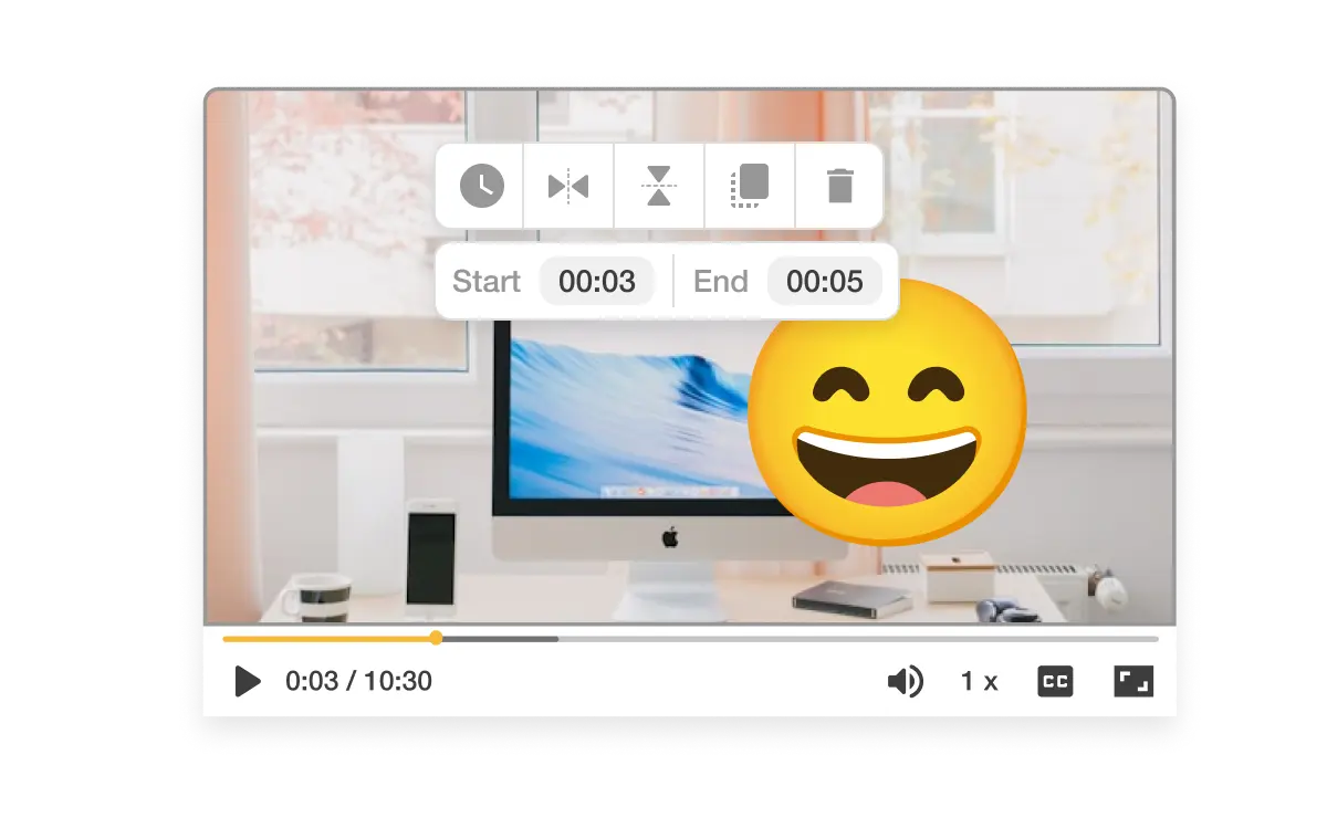 Make your emoji look perfect by adjusting its position and duration in the video